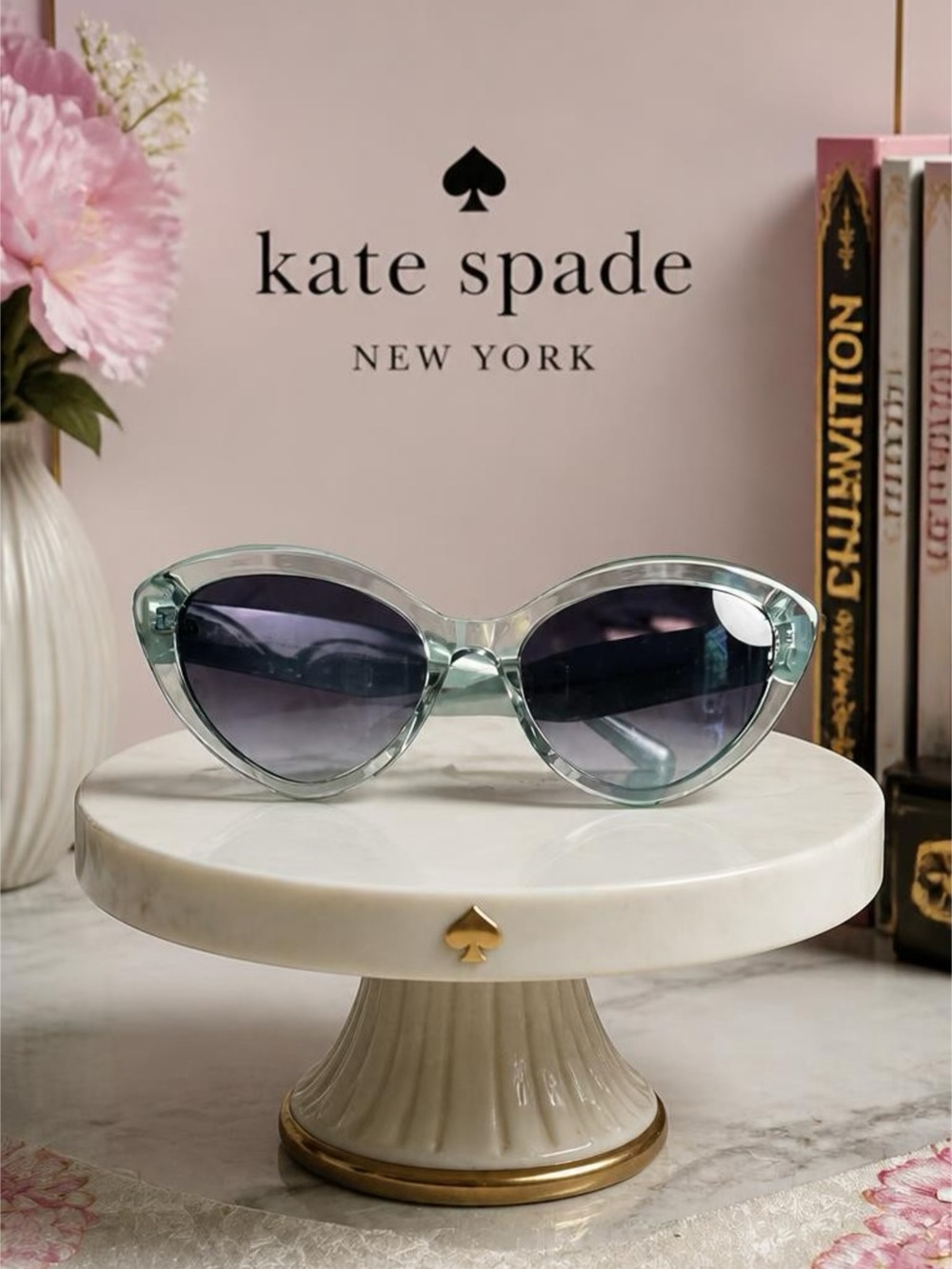 kate spade Juni/G/S Teal Mint Cat-Eye Sunglasses with Gradient Lenses